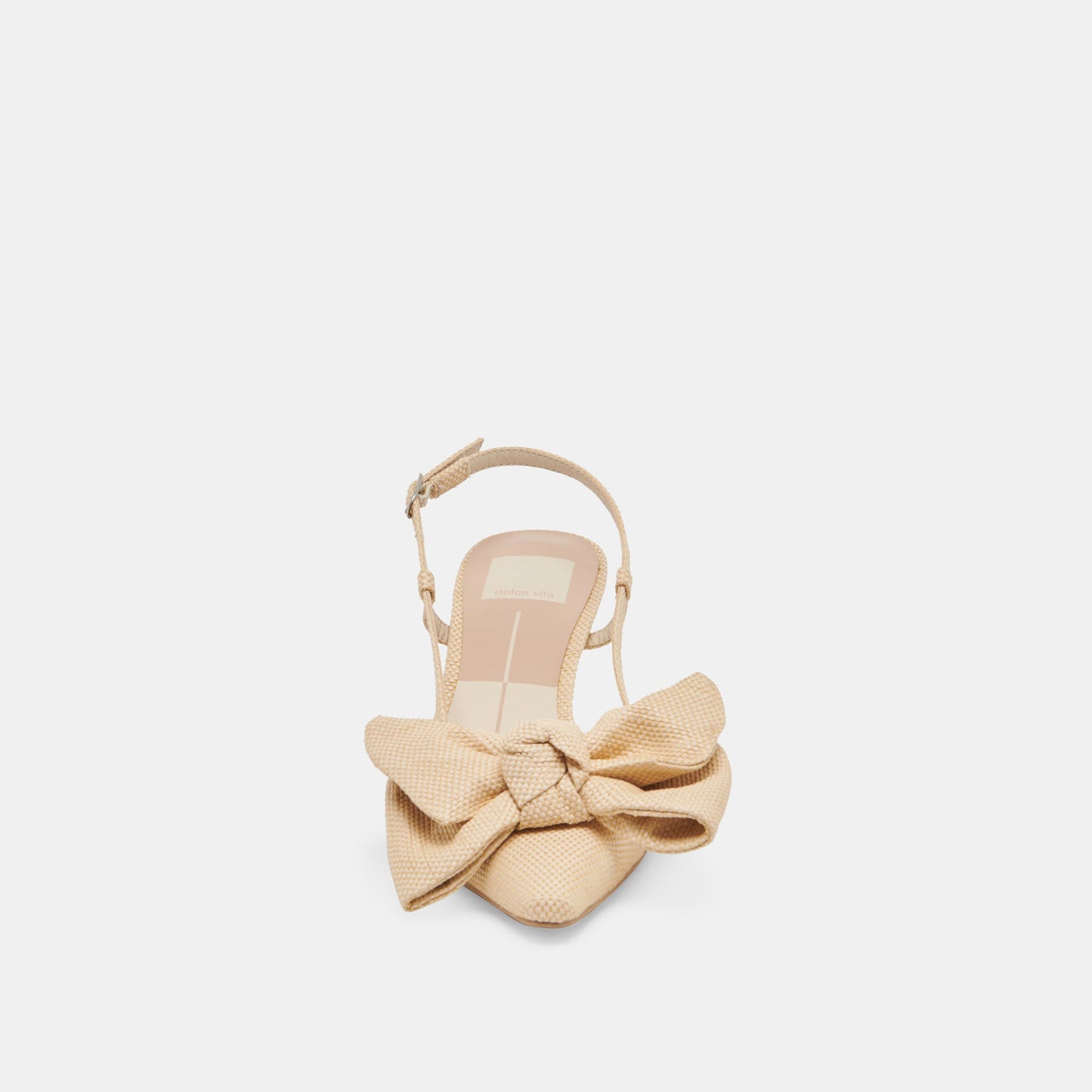 ODELA BOW HEELS NATURAL WOVEN RAFFIA - Dolce Vita
