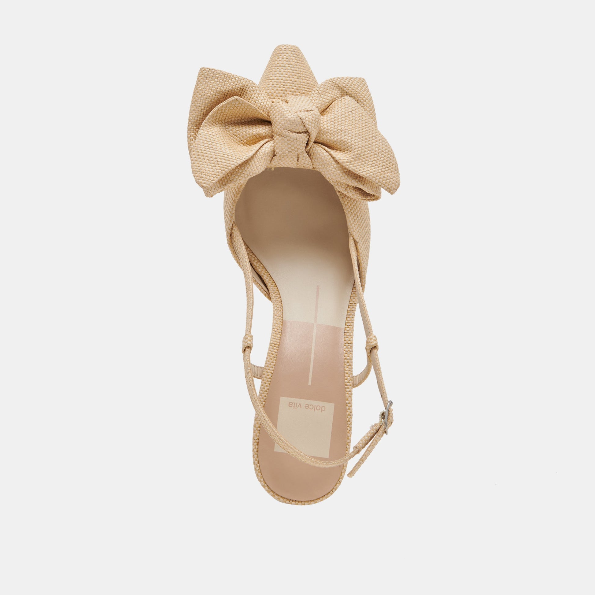 ODELA BOW HEELS NATURAL WOVEN RAFFIA - Dolce Vita