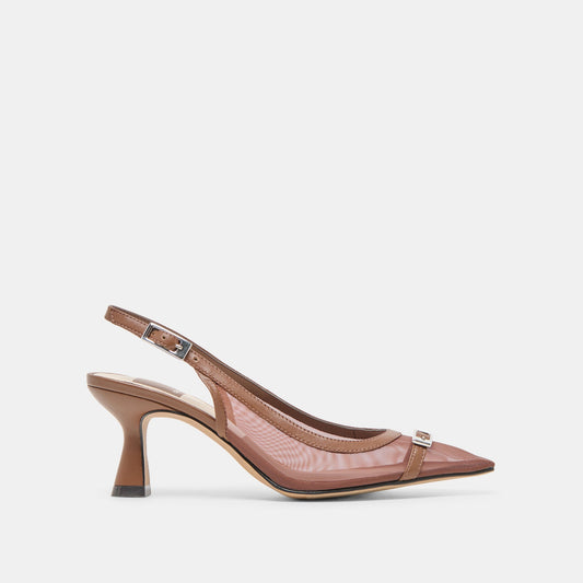 Lorine Espresso Mesh Heels - Dolce Vita