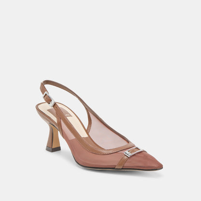 Lorine Espresso Mesh Heels - Dolce Vita