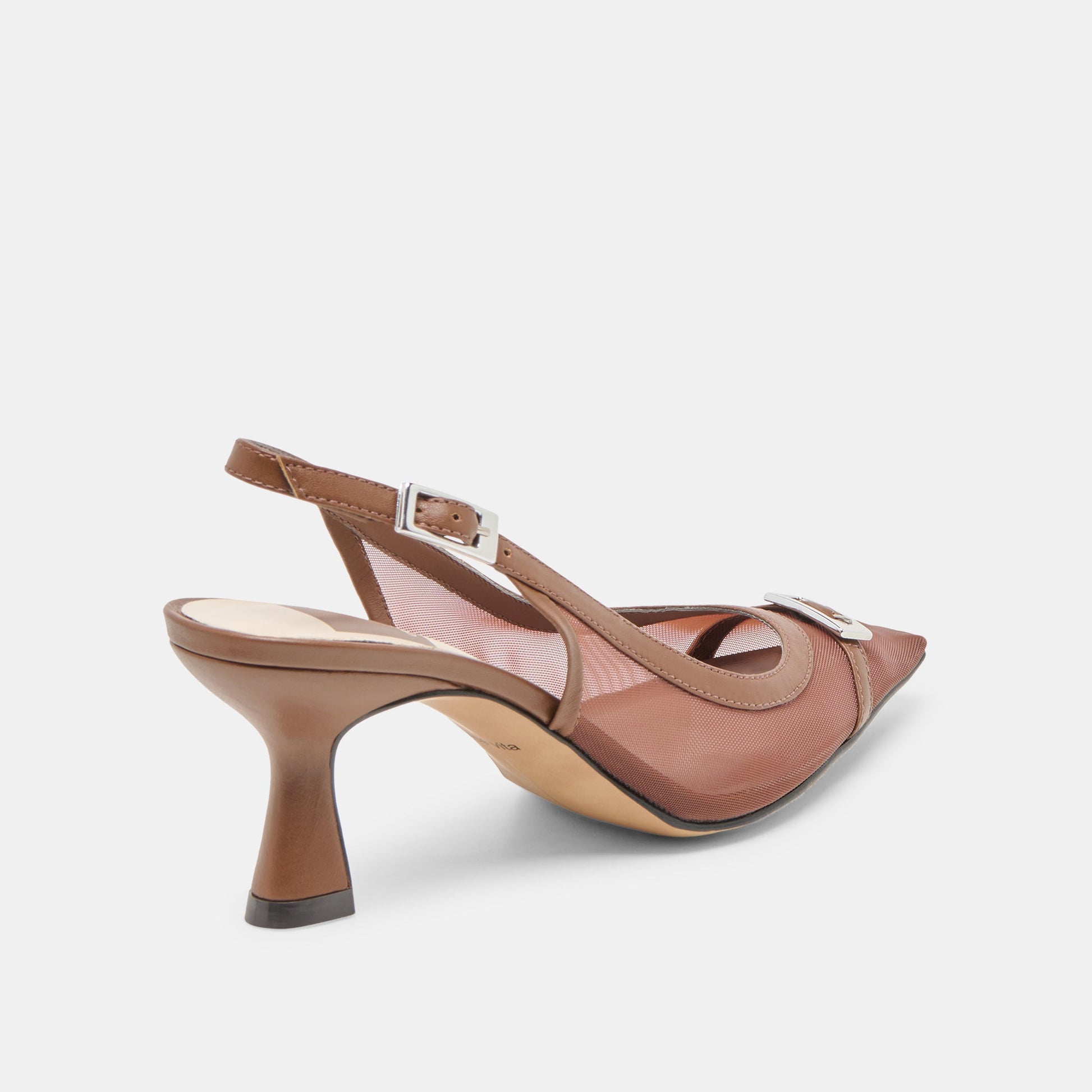 Lorine Espresso Mesh Heels - Dolce Vita