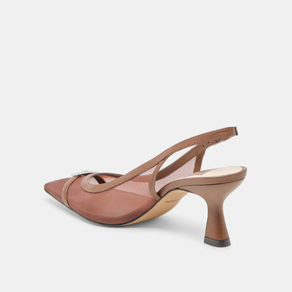 Lorine Espresso Mesh Heels - Dolce Vita