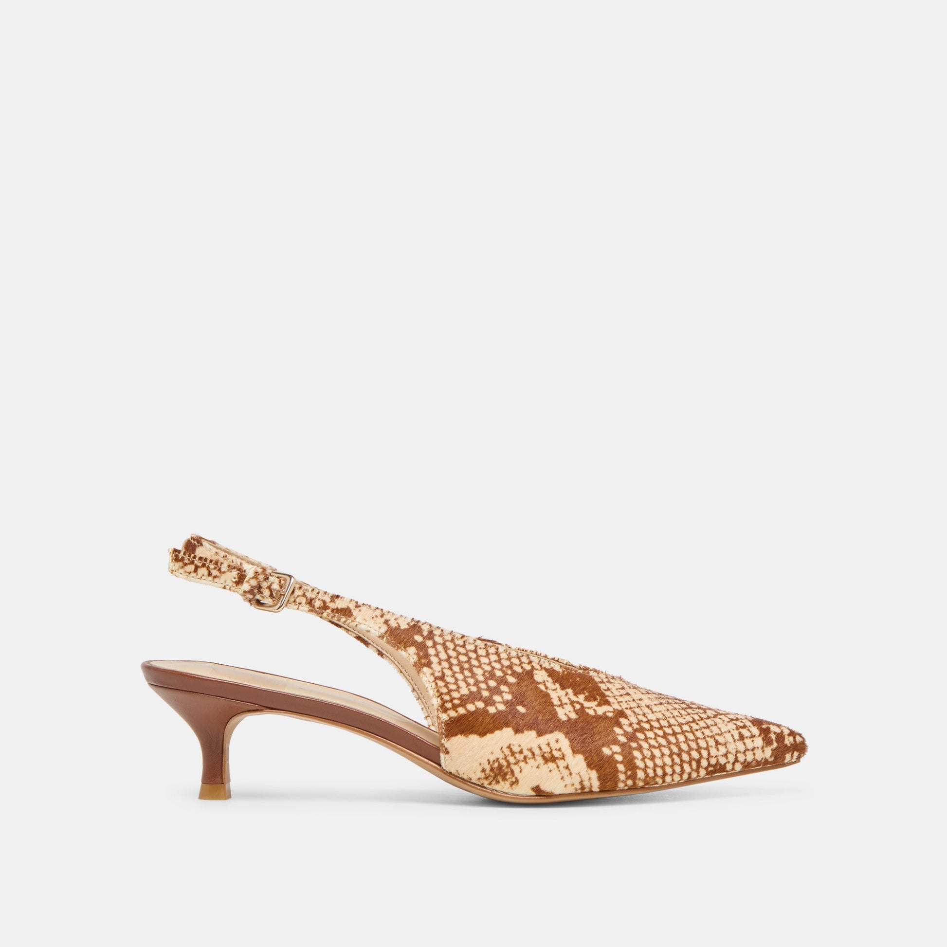 Alenna Brown Snake Calf Hair Heels - Dolce Vita