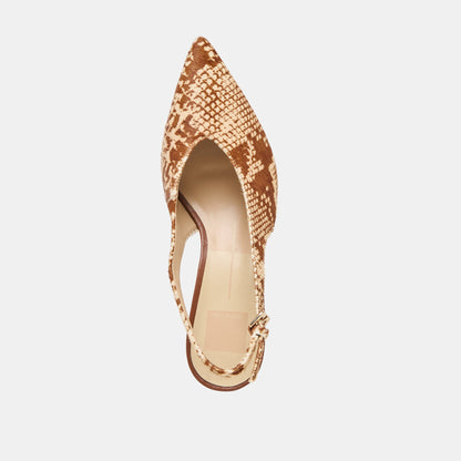 Alenna Brown Snake Calf Hair Heels - Dolce Vita