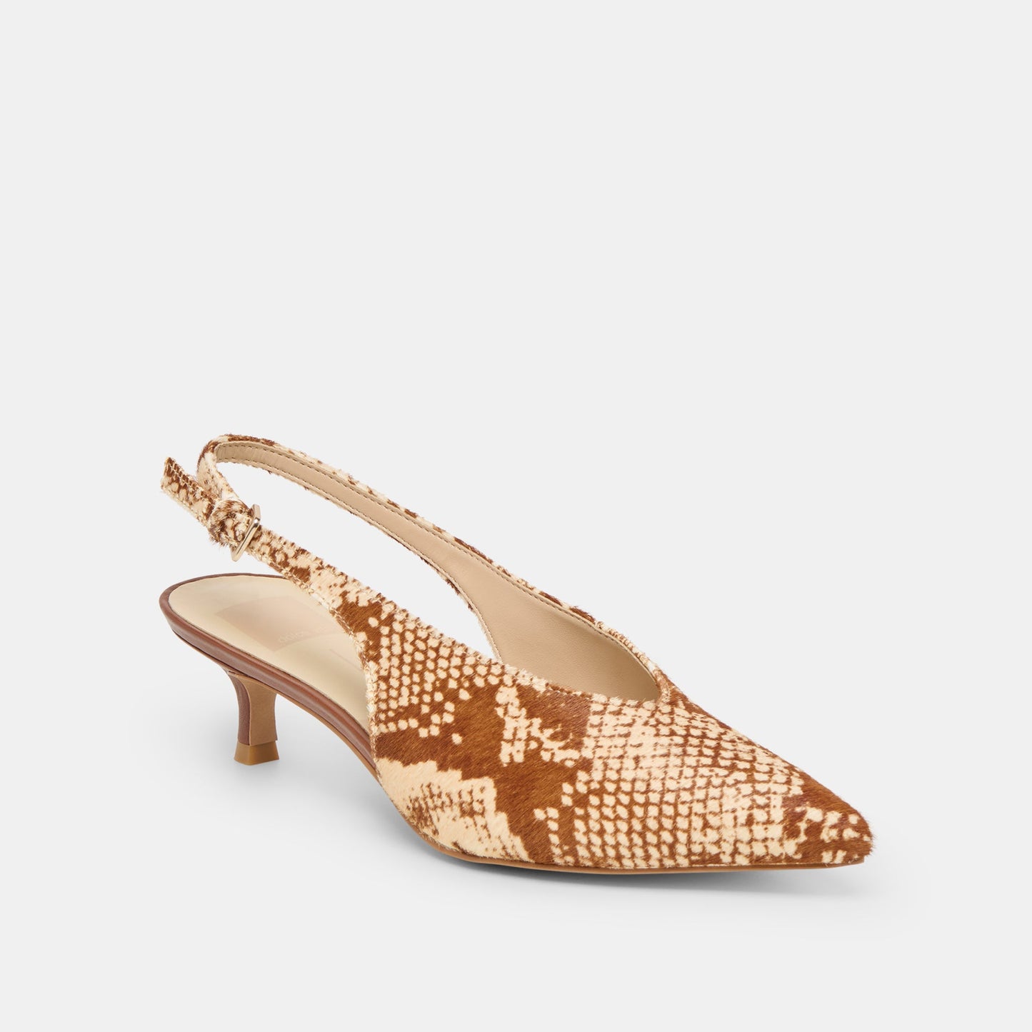 Alenna Brown Snake Calf Hair Heels - Dolce Vita