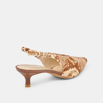 Alenna Brown Snake Calf Hair Heels - Dolce Vita