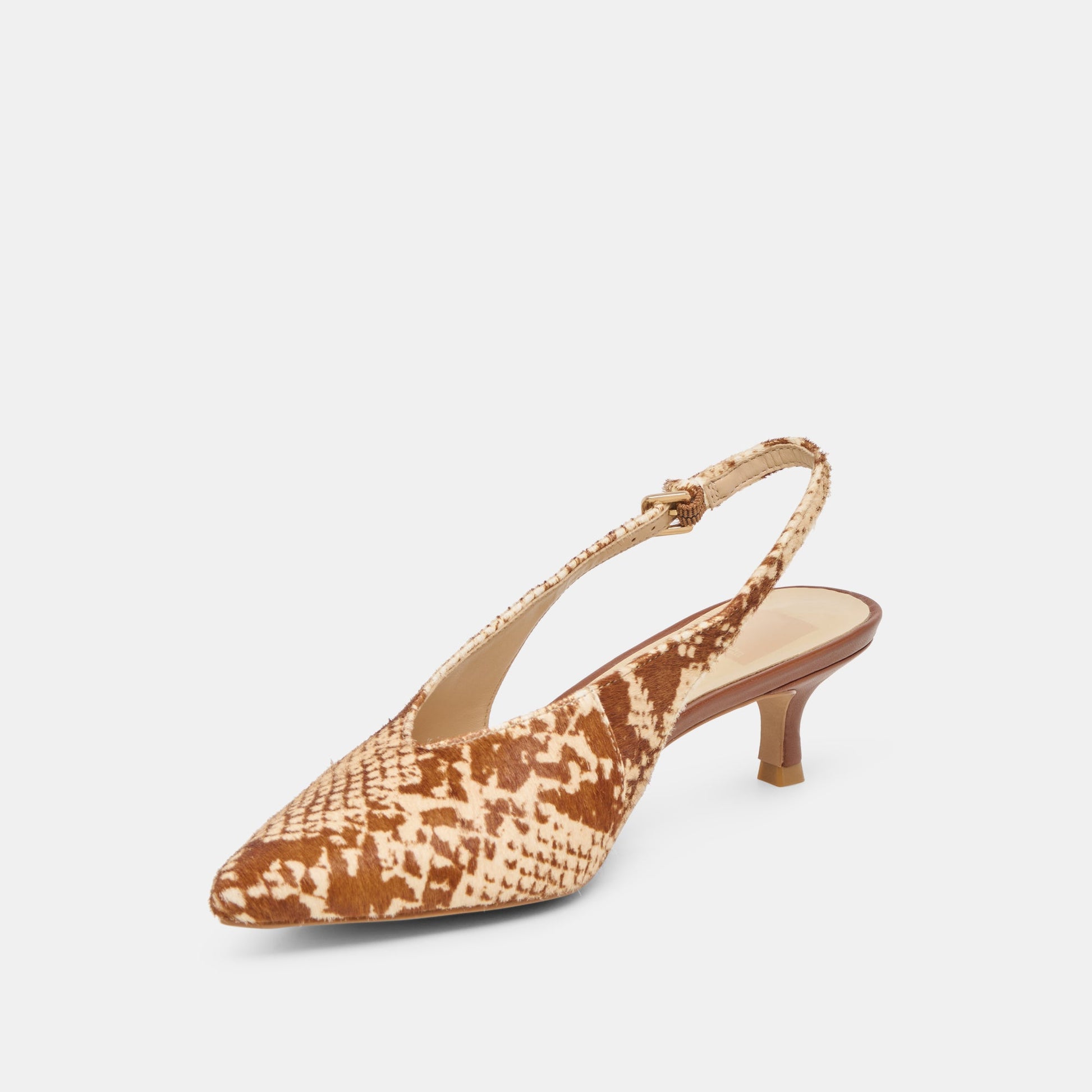 Alenna Brown Snake Calf Hair Heels - Dolce Vita