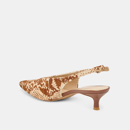 Alenna Brown Snake Calf Hair Heels - Dolce Vita