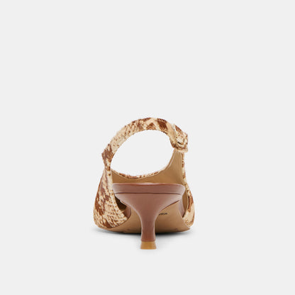 Alenna Brown Snake Calf Hair Heels - Dolce Vita