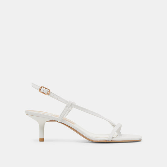 LAURY HEELS TRUE WHITE LEATHER - Dolce Vita