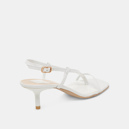 LAURY HEELS TRUE WHITE LEATHER - Dolce Vita