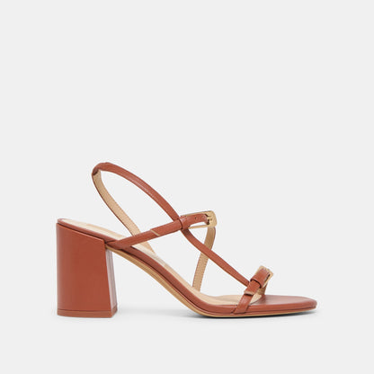 Faye Cognac Leather Heels - Dolce Vita