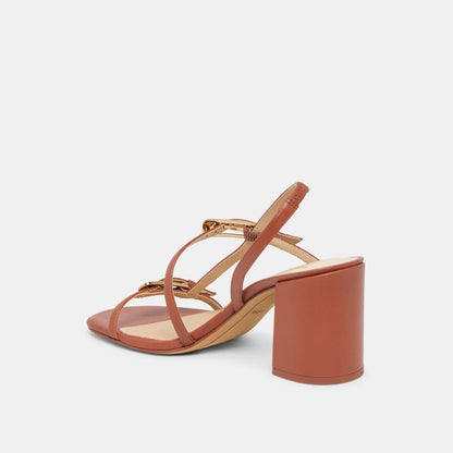 Faye Cognac Leather Heels - Dolce Vita