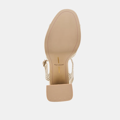 PEYTEN HEELS LIGHT GOLD WOVEN STELLA - Dolce Vita
