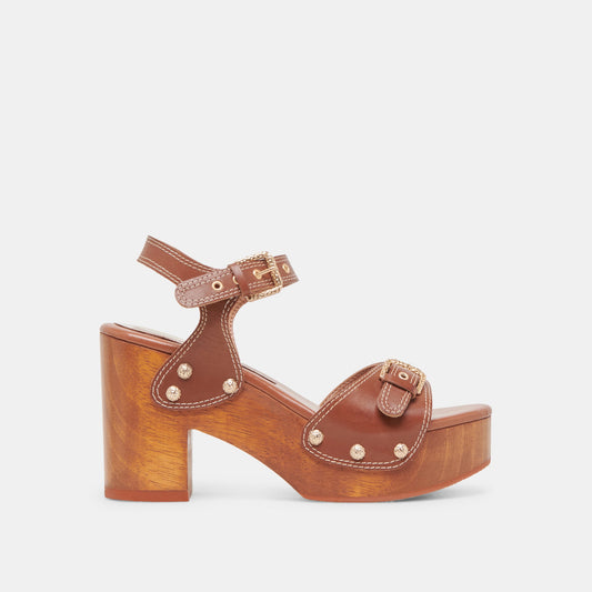 YANDY HEELS COGNAC LEATHER - Dolce Vita