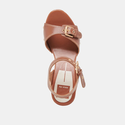 YANDY HEELS COGNAC LEATHER - Dolce Vita