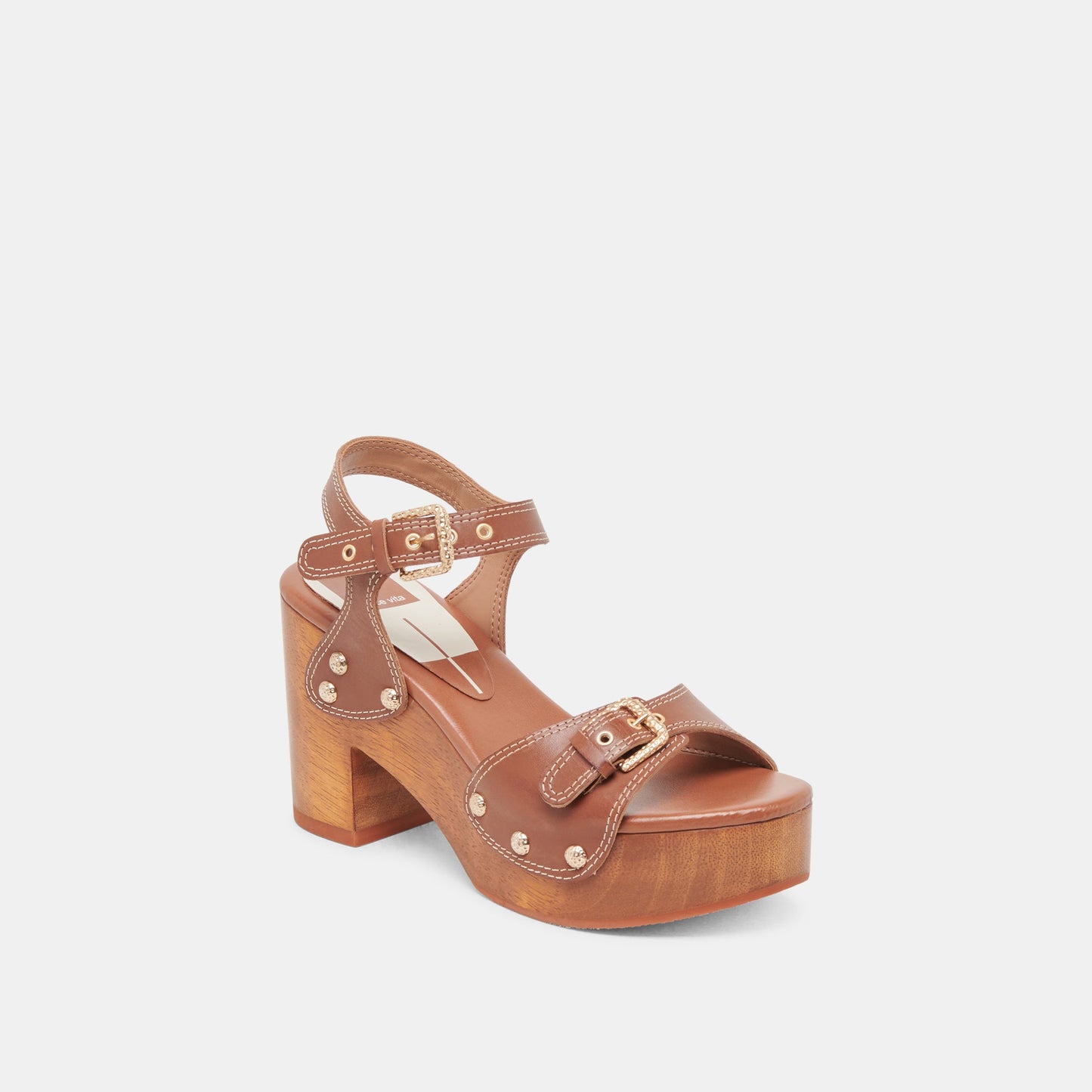 YANDY HEELS COGNAC LEATHER - Dolce Vita