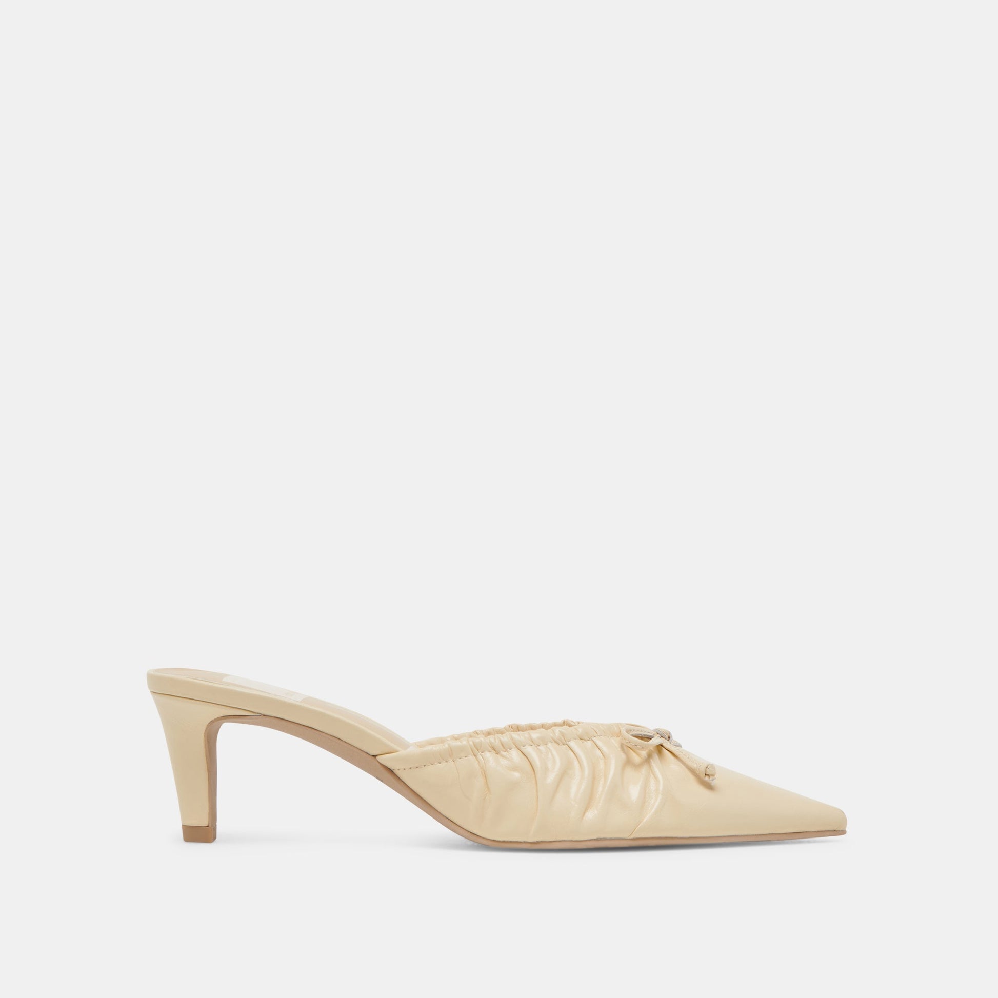 KAIRI MID HEELS LIGHT YELLOW CRINKLE PATENT - Dolce Vita