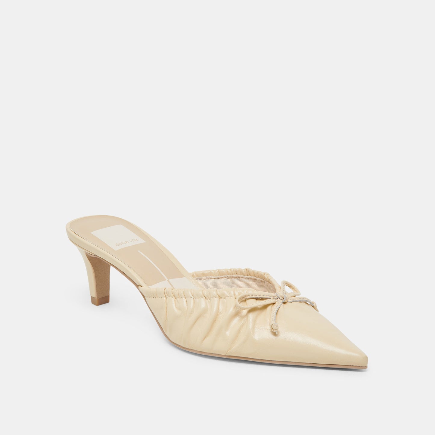 KAIRI MID HEELS LIGHT YELLOW CRINKLE PATENT - Dolce Vita