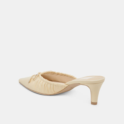 KAIRI MID HEELS LIGHT YELLOW CRINKLE PATENT - Dolce Vita