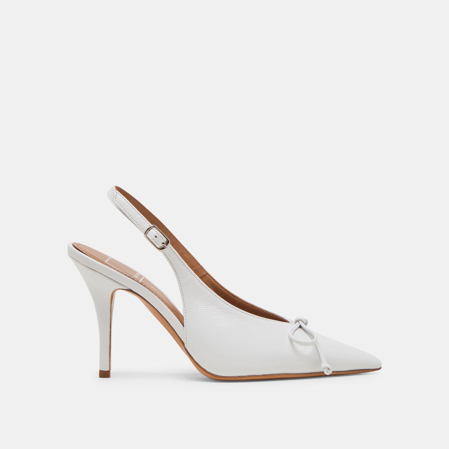 GEENA HEELS WHITE LEATHER - Dolce Vita