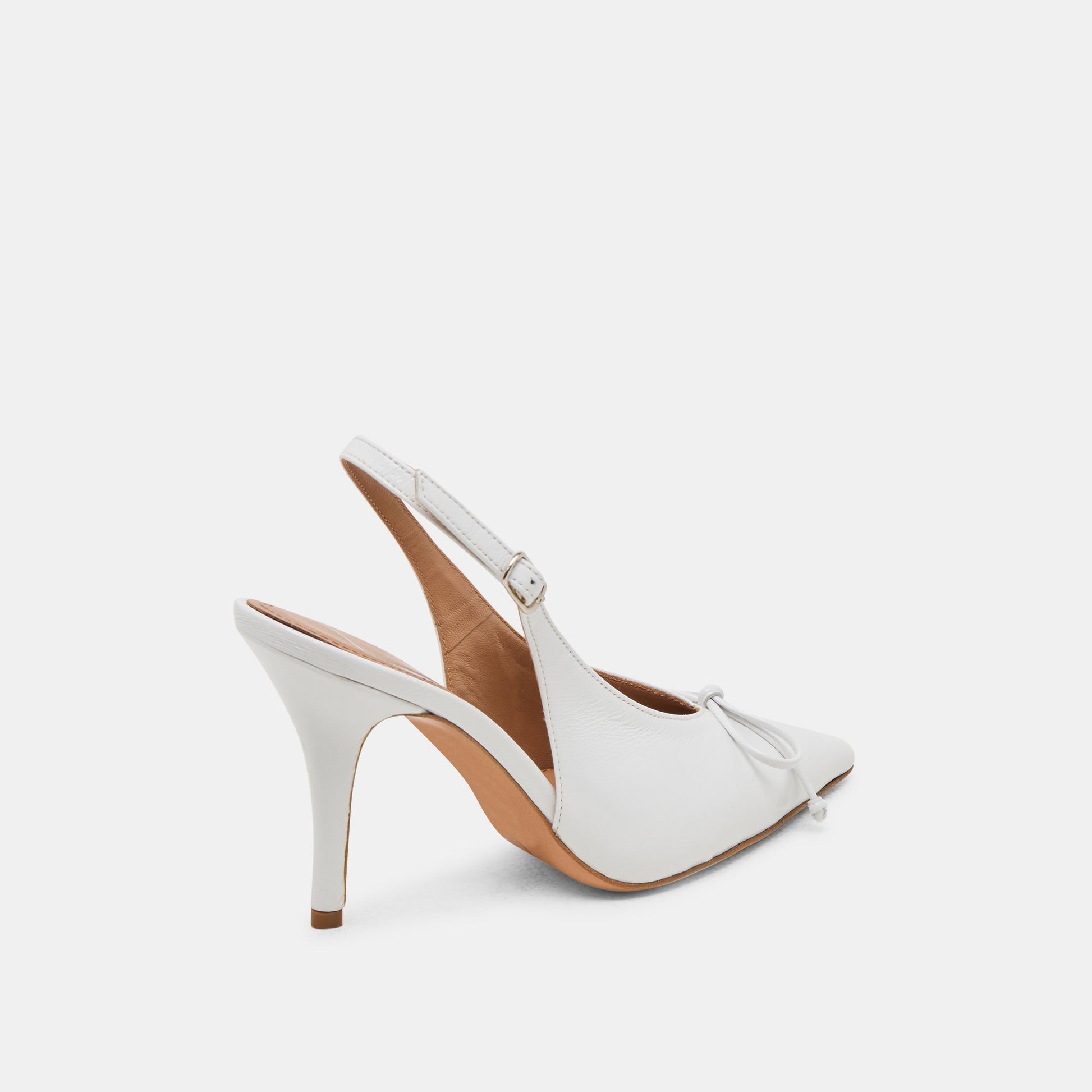 GEENA HEELS WHITE LEATHER - Dolce Vita