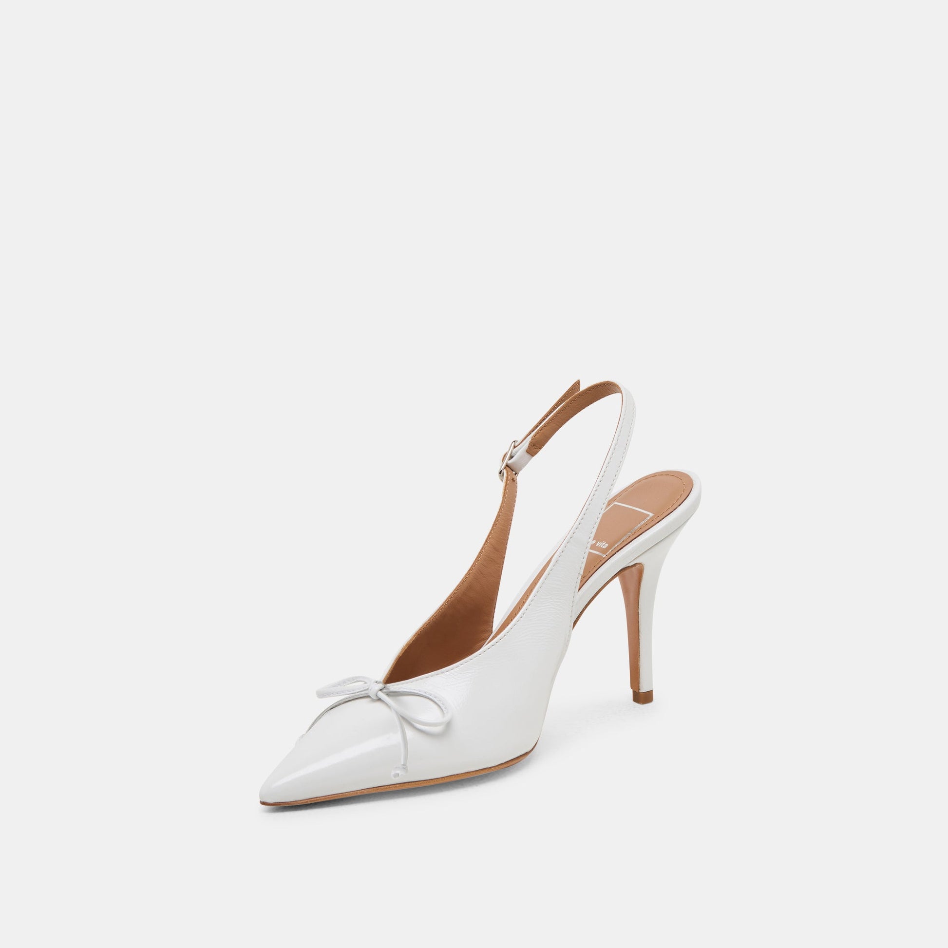 GEENA HEELS WHITE LEATHER - Dolce Vita