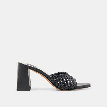 MARGOE HEELS BLACK WOVEN STELLA - Dolce Vita