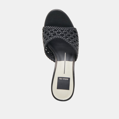 MARGOE HEELS BLACK WOVEN STELLA - Dolce Vita