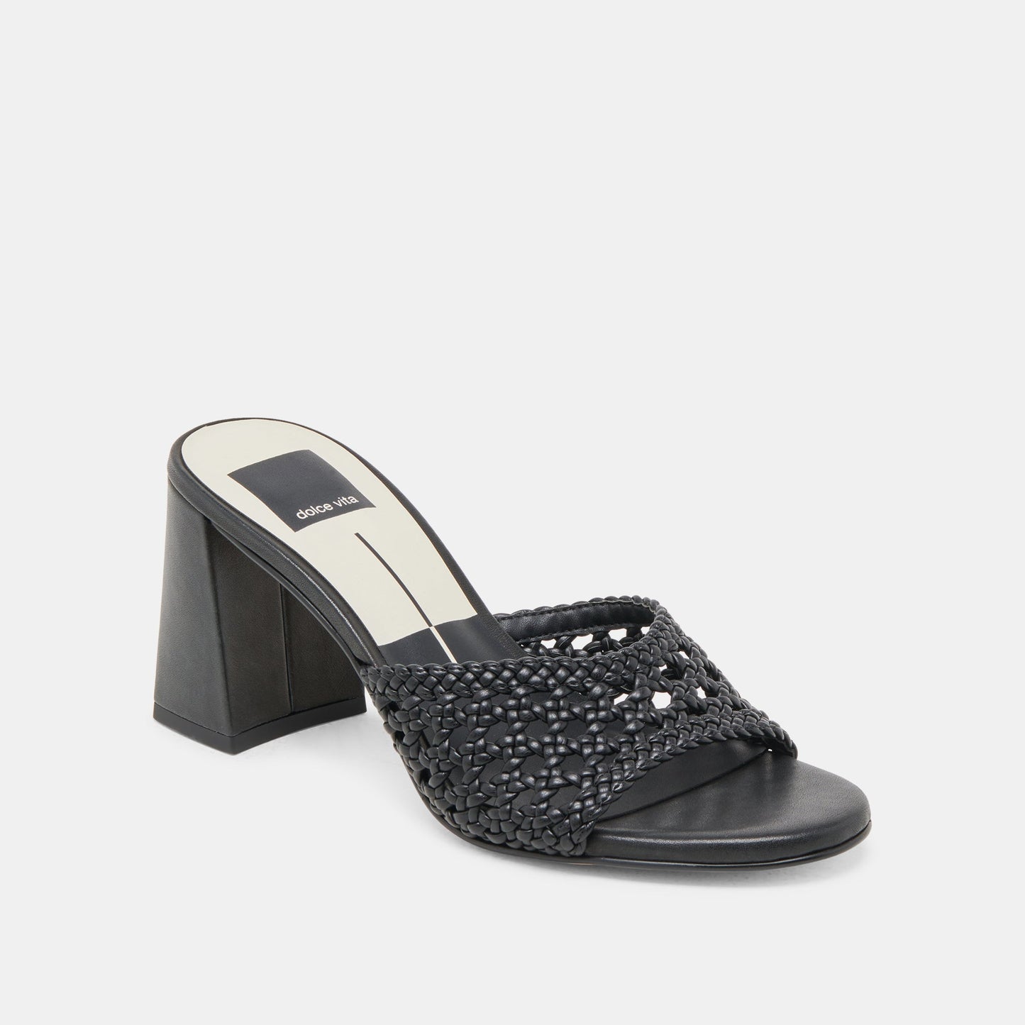 MARGOE HEELS BLACK WOVEN STELLA - Dolce Vita
