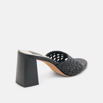MARGOE HEELS BLACK WOVEN STELLA - Dolce Vita