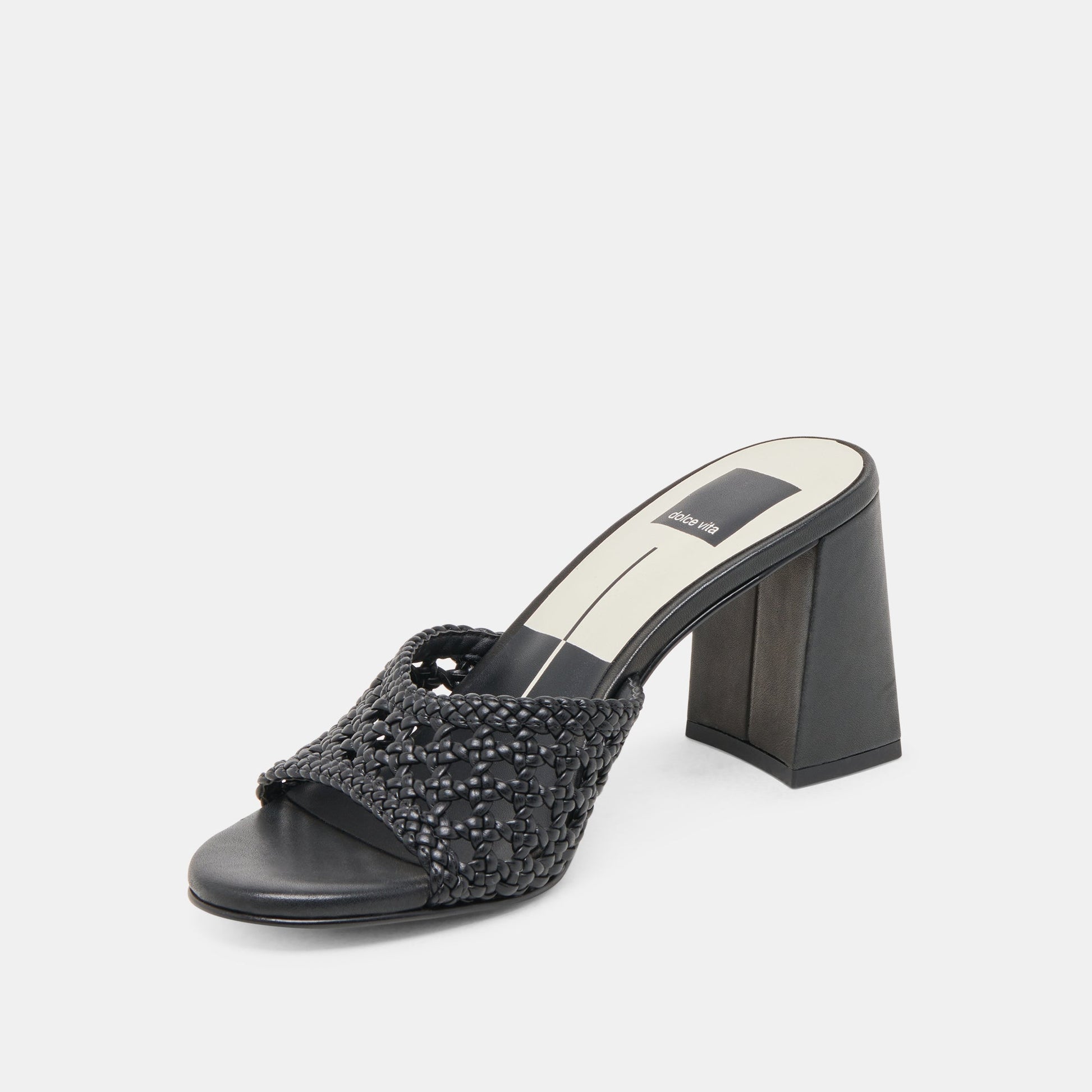 MARGOE HEELS BLACK WOVEN STELLA - Dolce Vita