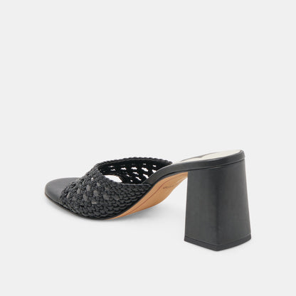 MARGOE HEELS BLACK WOVEN STELLA - Dolce Vita