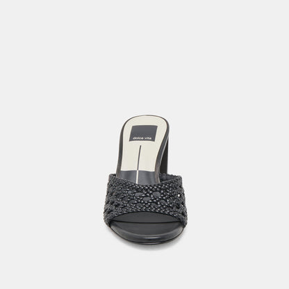 MARGOE HEELS BLACK WOVEN STELLA - Dolce Vita