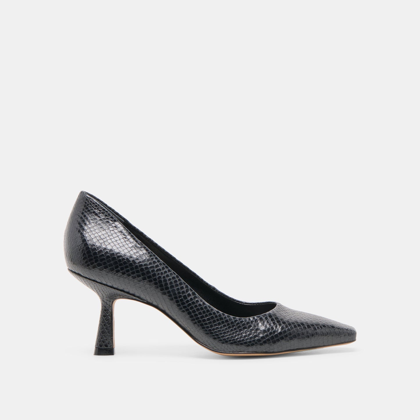 Briona Onyx Embossed Leather Heels - Dolce Vita