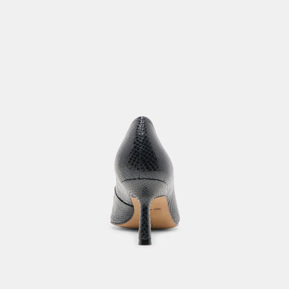 Briona Onyx Embossed Leather Heels - Dolce Vita