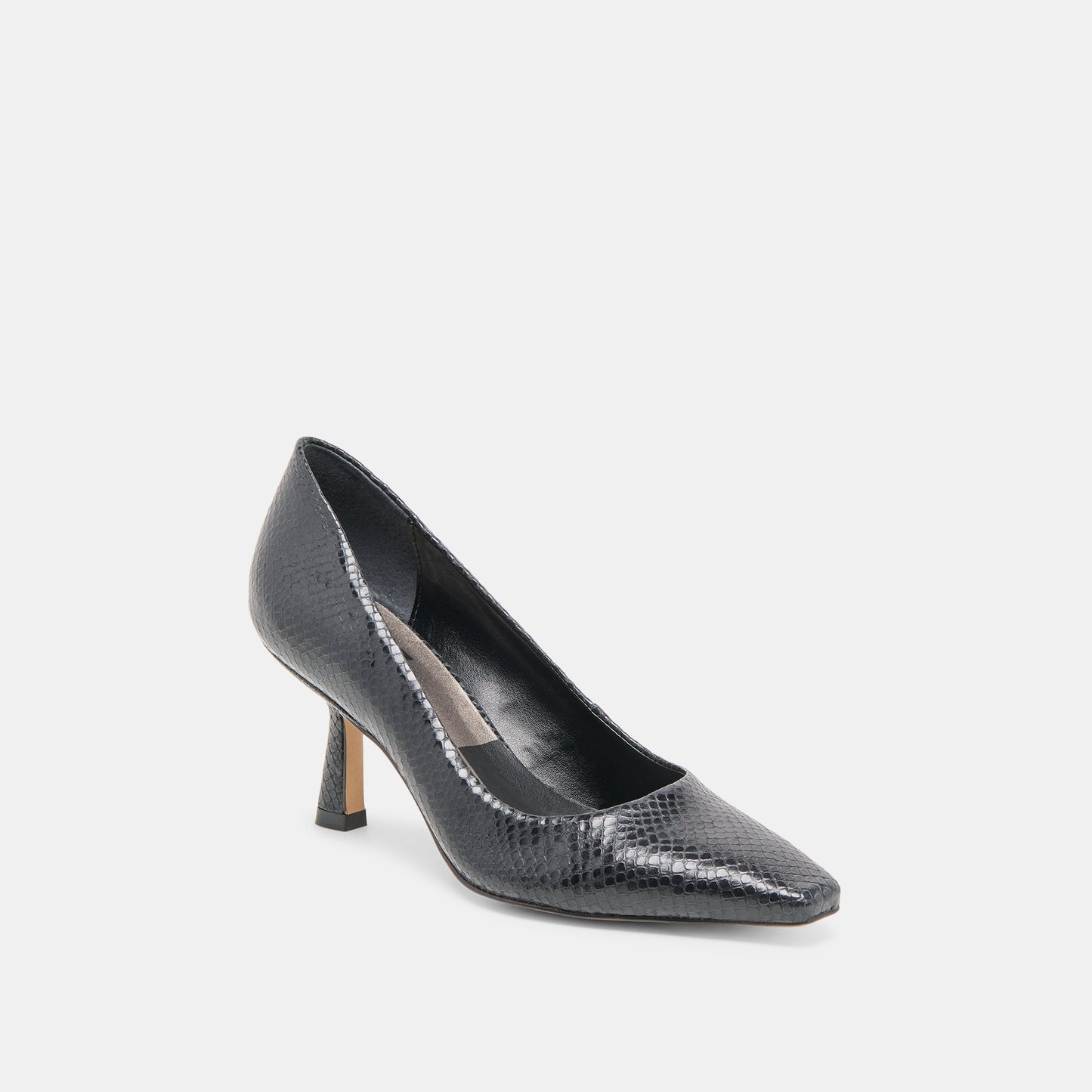 Briona Onyx Embossed Leather Heels - Dolce Vita