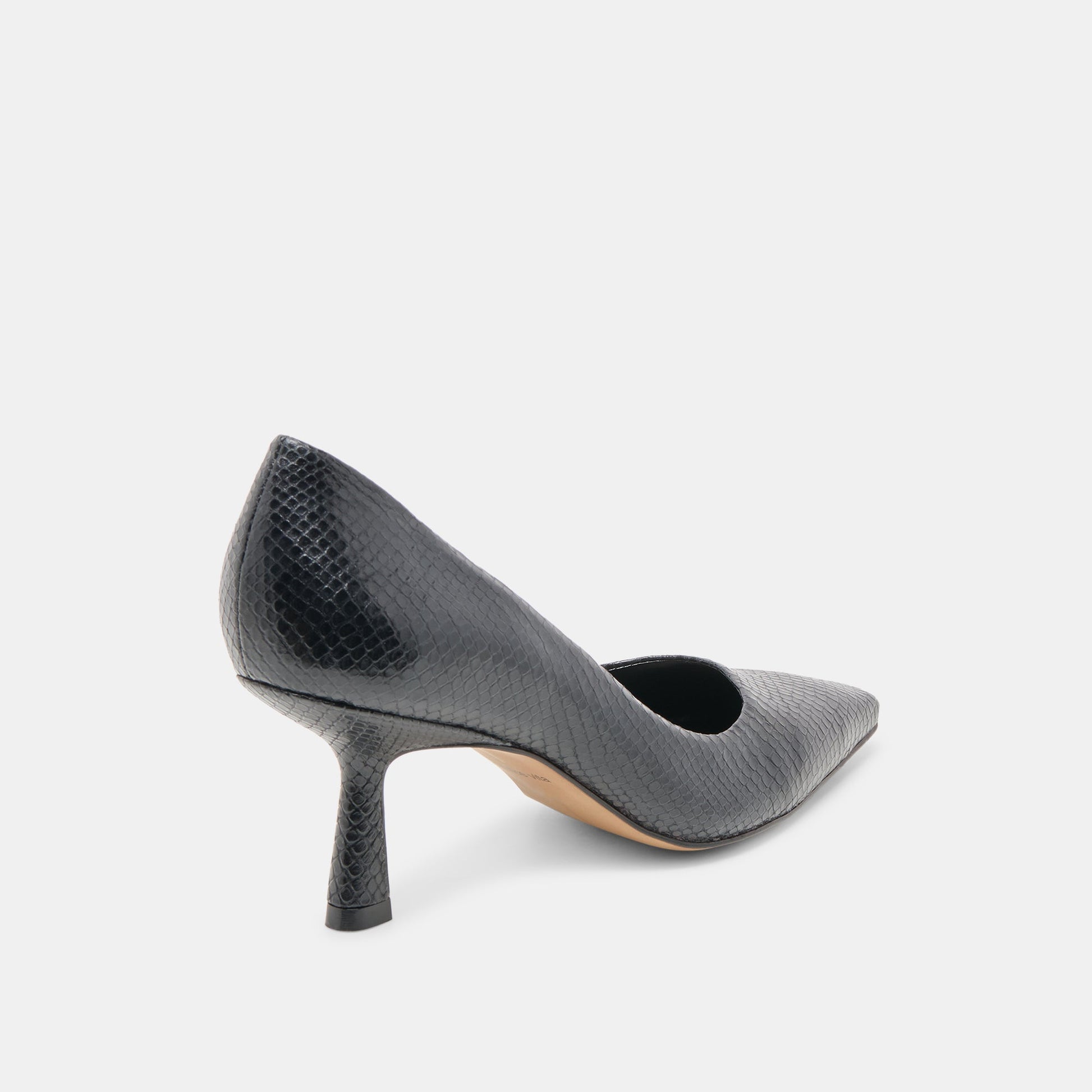 Briona Onyx Embossed Leather Heels - Dolce Vita