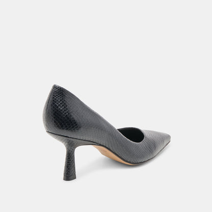 Briona Onyx Embossed Leather Heels - Dolce Vita