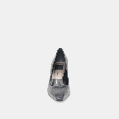Briona Onyx Embossed Leather Heels - Dolce Vita