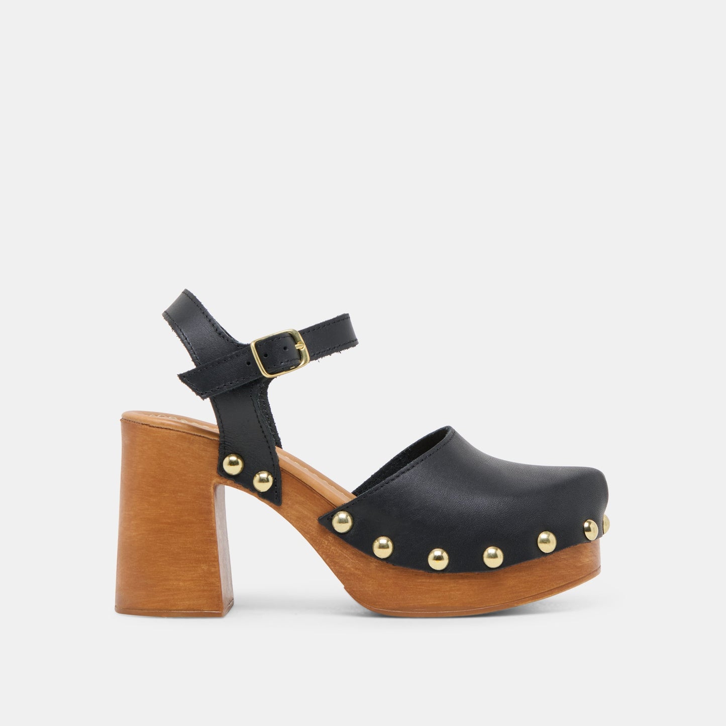 CLOVER HEELS BLACK LEATHER - Dolce Vita