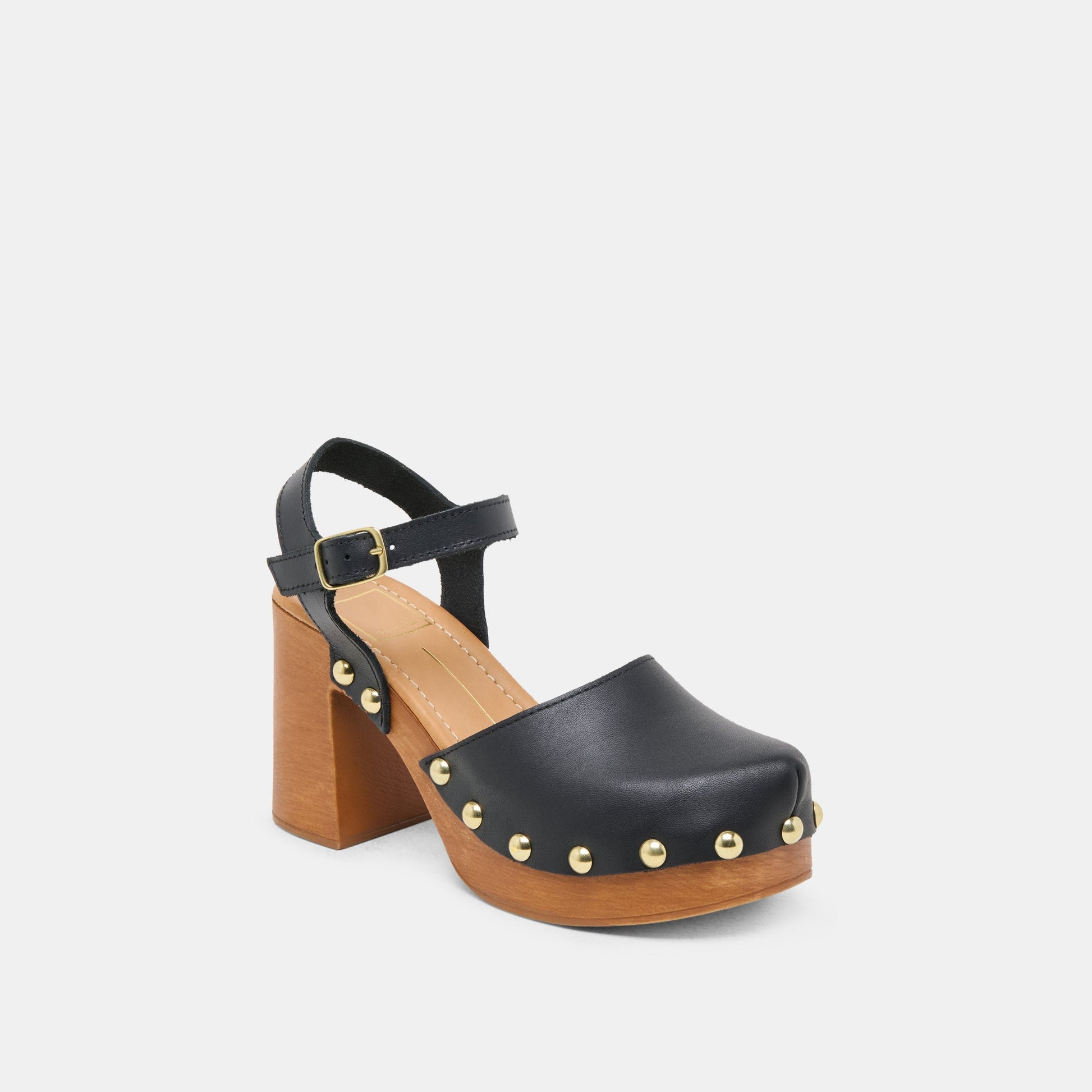 CLOVER HEELS BLACK LEATHER - Dolce Vita