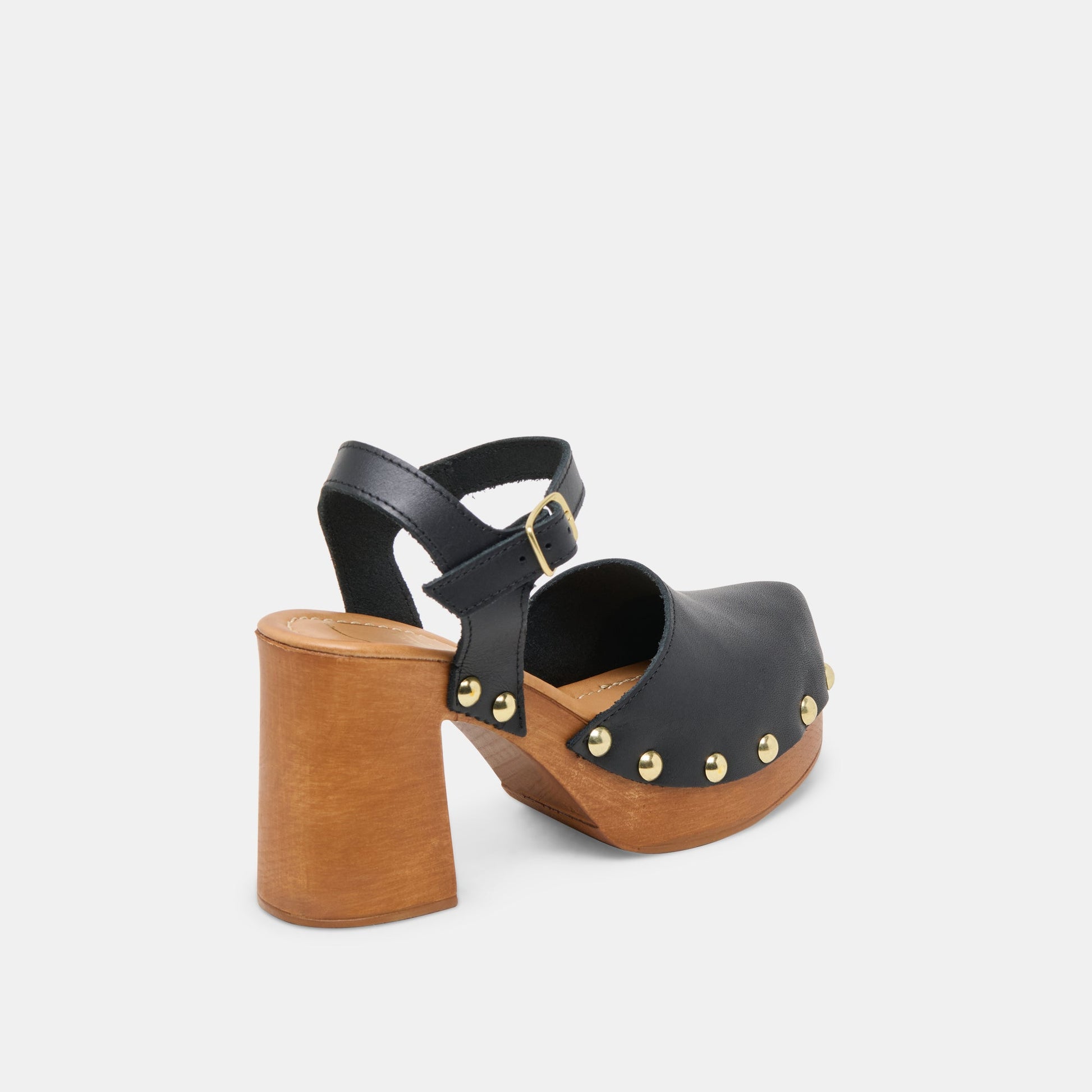 CLOVER HEELS BLACK LEATHER - Dolce Vita