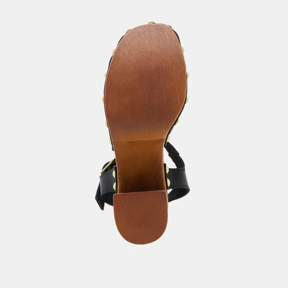 CLOVER HEELS BLACK LEATHER - Dolce Vita