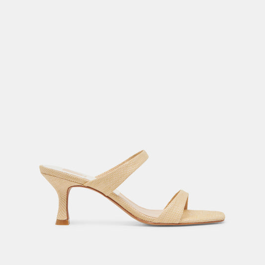 Genora Lt Natural Woven Raffia Heels - Dolce Vita