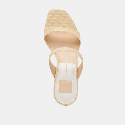Genora Lt Natural Woven Raffia Heels - Dolce Vita