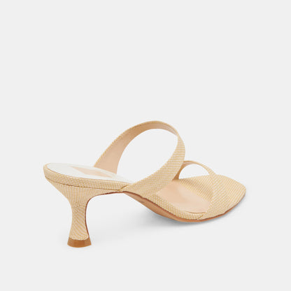 Genora Lt Natural Woven Raffia Heels - Dolce Vita