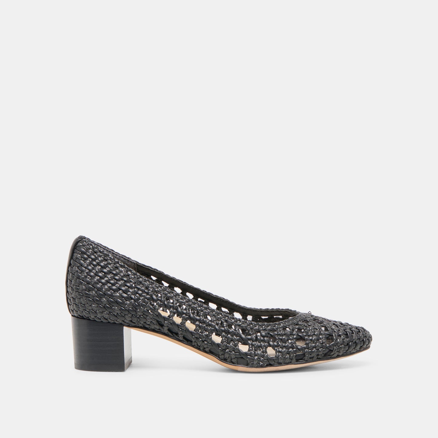 Lula Black Woven Raffia Heels - Dolce Vita
