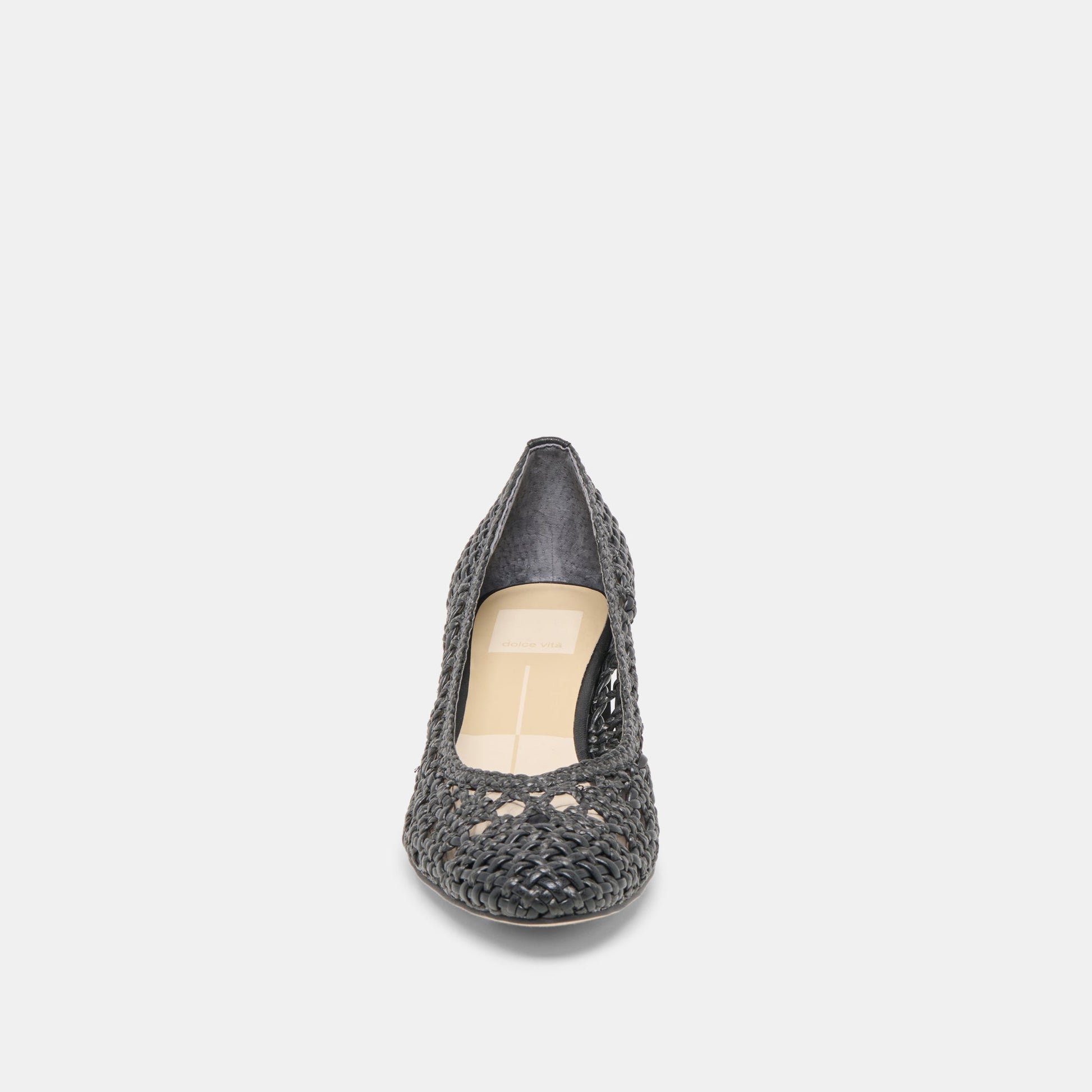 Lula Black Woven Raffia Heels - Dolce Vita
