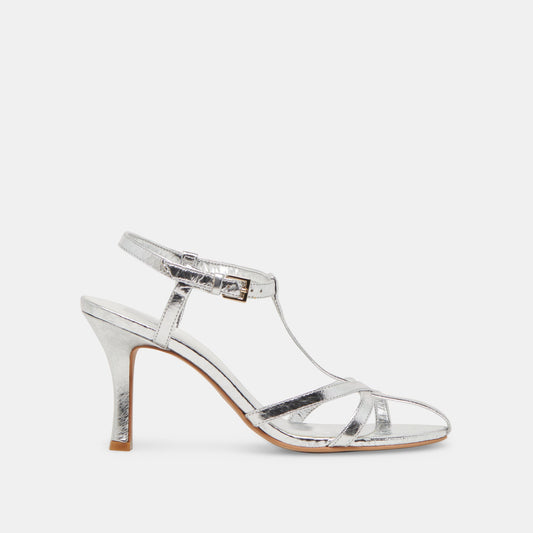 LIANE HEELS SILVER DISTRESSED LEATHER - Dolce Vita